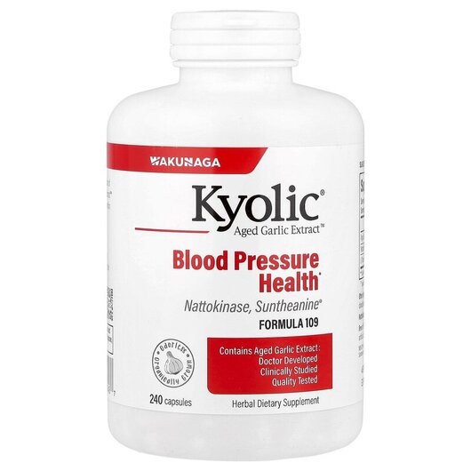 Основне фото товару Kyolic, Blood Pressure Health Formula 109, Кардіо комплекс, 240 к