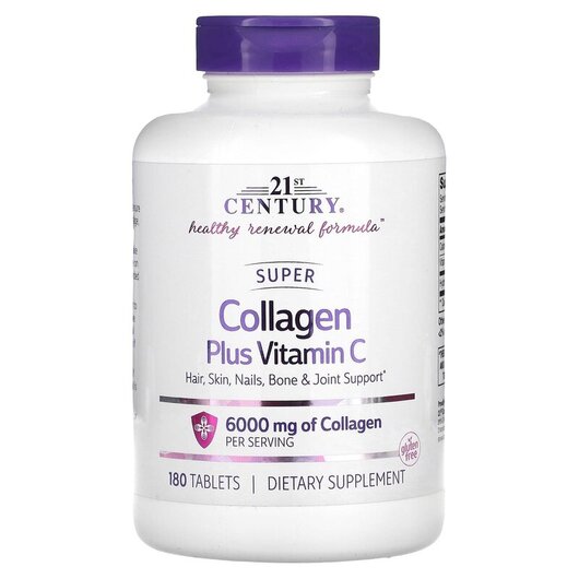 Основное фото товара Super Collagen Plus Vitamin, Коллаген 6000 мг c витамином С, 180 