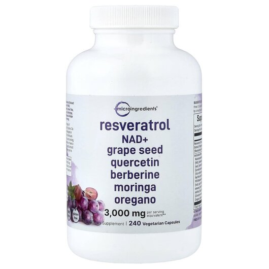 Основне фото товару Micro Ingredients, Resveratrol, Ресвератрол, 240 капсул