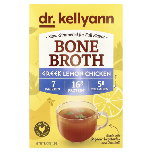 Основне фото товару Bone Broth Greek Lemon Chicken 7 Packets 26 g Each Основне фото товару Bone Broth Greek Lemon Chicken 7 Packets 26 g Each, Колаген, 1 шт