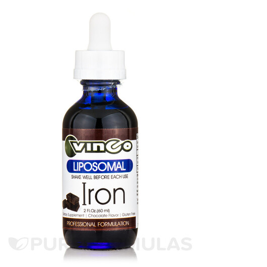 Основне фото товару Liposomal Iron Chocolate Flavor Основне фото товару Vinco, Liposomal Iron Chocolate Flavor, Залізо, 60 мл