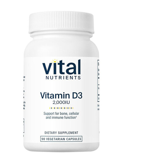 Основное фото товара Vital Nutrients, Витамин D3, Vitamin D3 2000 IU, 90 капсул