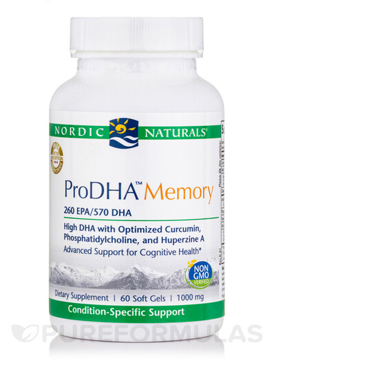 Основне фото товару Nordic Naturals, ProDHA Memory 975 mg, ДГК, 60 капсул