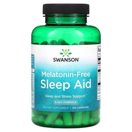 Основне фото товару Melatonin-Free Sleep Aid 3-In-1 Formula, Мелатонін, 120 капсул
