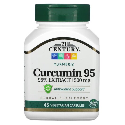 Основное фото товара Curcumin 95 500 mg Основное фото товара 21st Century, Куркумин 95 500 мг, Curcumin 95 500 mg, 45 капсул