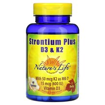 Strontium Plus D3 &K2 Стронций Natures Life 60 таблеток Strontium Plus D3 &K2 Стронций Natures Life 60 таблеток