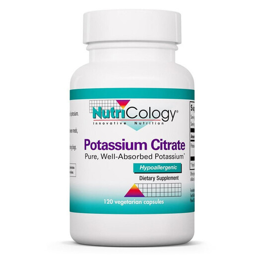 Основное фото товара Potassium Citrate Основное фото товара Nutricology, Цитрат Калия, Potassium Citrate, 120 капсул