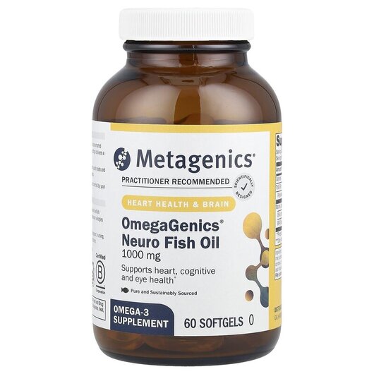 Основное фото товара Metagenics, Омега 3, OmegaGenics Neuro Fish Oil 1000, 60 капсул
