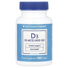 Вітамін D3 Vitamin D3 10 mcg 400 IU TheVitaminShoppe Вітамін D3 Vitamin D3 10 mcg 400 IU TheVitaminShoppe