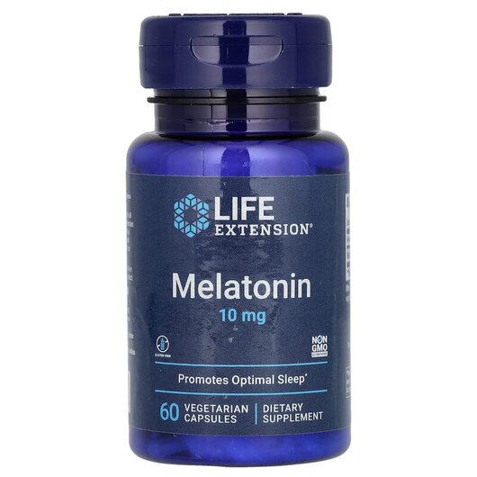 Основне фото товару Life Extension, Melatonin 10 mg, Мелатонін 10 мг, 60 капсул