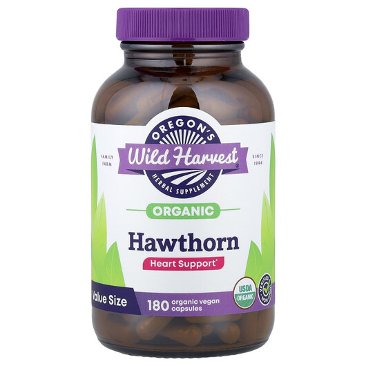 Основне фото товару Oregon's Wild Harvest, Organic Hawthorn, Глід, 180 капсул