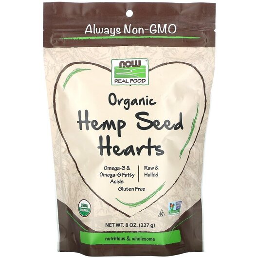 Основне фото товару Real Foods Organic Hemp Seed Hearts Основне фото товару Real Foods Organic Hemp Seed Hearts, Конопляний протеїн, 227 г