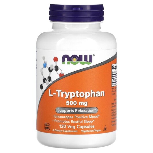 Основное фото товара NOW Foods, L-Триптофан 500 мг, L-Tryptophan 500 mg, 120 капсул