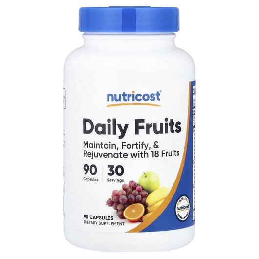 Основне фото товару Daily Fruits Основне фото товару Nutricost, Daily Fruits, Антиоксиданти, 90 капсул