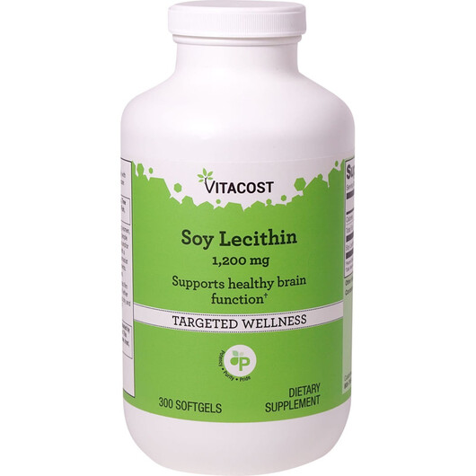 Основне фото товару Vitacost, Soy Lecithin 1200 mg, Лецитин, 300 капсул