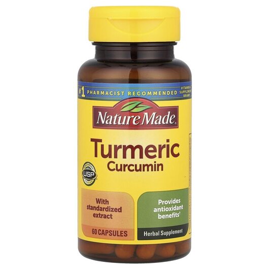 Основне фото товару Nature Made, Turmeric Curcumin 60, Куркумін, 60 капсул