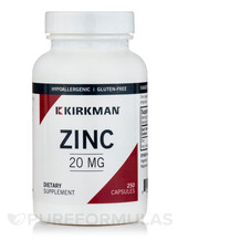 Zinc 20 mg Hypoallergenic Цинк Kirkman 250 капсул