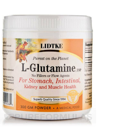 Основное фото товара Lidtke, L-Глутамин, L-Glutamine IBD Powder, 300 г