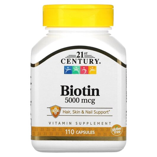 Основное фото товара Biotin Super Potency 5000 mcg Основное фото товара Биотин 5000 мкг, Biotin Super Potency 5000 mcg, 110 капсул