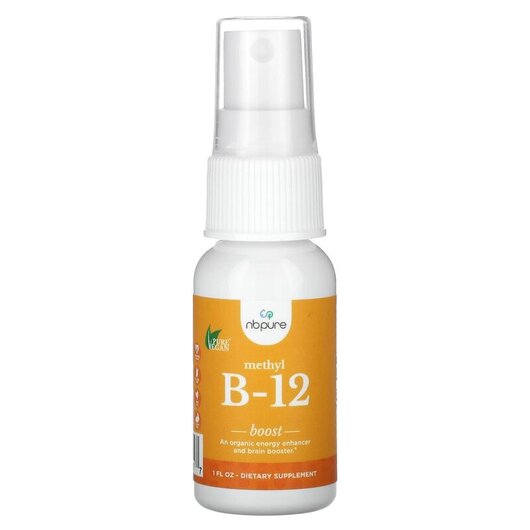 Основне фото товару B-12 Spray 500 mcg Основне фото товару NB Pure, Methyl B-12 Boost, Веган B-12 спрей 500 мкг, 295 мл
