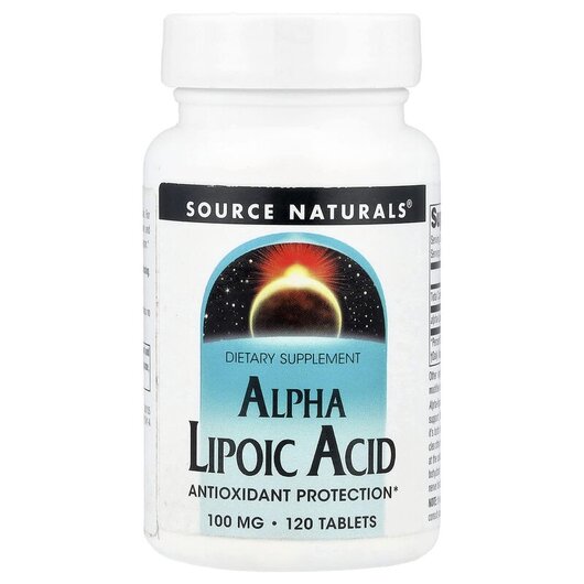 Основное фото товара Alpha Lipoic Acid 100 mg 120, Альфа-липоевая кислота 100 мг, 120 