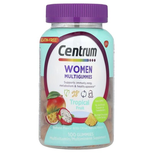 Основне фото товару Women Multigummies Tropical Fruit Основне фото товару Women Multigummies Tropical Fruit, Вітаміни для жінок, 100 таблет