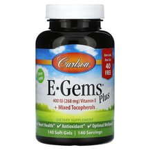 E-Gems Plus 400 IU Витамин E Токоферолы Carlson