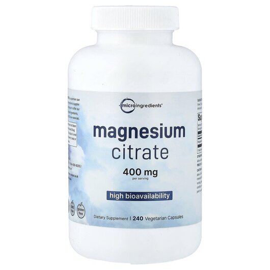 Основне фото товару Magnesium Citrate Основне фото товару Micro Ingredients, Magnesium Citrate, Магній Цитрат, 240 капсул