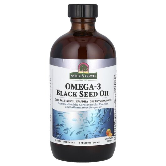 Основне фото товару Omega-3 with Black Seed Oil Orange Основне фото товару Nature's Answer, Omega-3 with Black Seed Oil, Омега з Тмином
