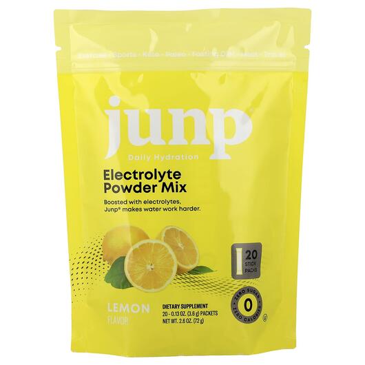 Основне фото товару Electrolyte Powder Mix Lemon Основне фото товару JUNP Hydration, Electrolyte Powder Mix Lemon, Електроліти, 20 шт