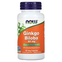 Гінкго Білоба Ginkgo Biloba 60 mg NOW Foods 60 капсул Гінкго Білоба Ginkgo Biloba 60 mg NOW Foods 60 капсул