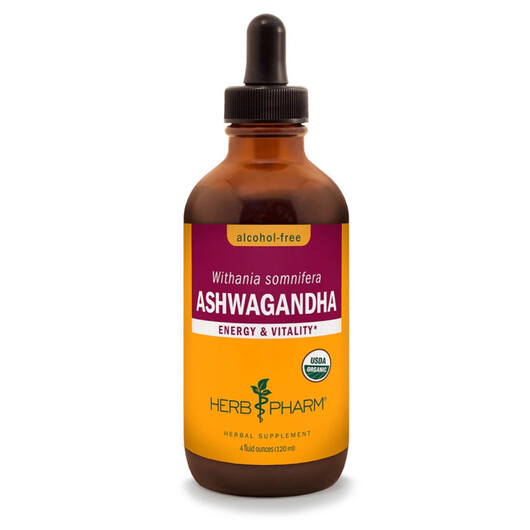 Основне фото товару Organic Ashwagandha Alcohol-Free Основне фото товару Herb Pharm, Organic Ashwagandha Alcohol-Free, Ашваганда, 120 мл