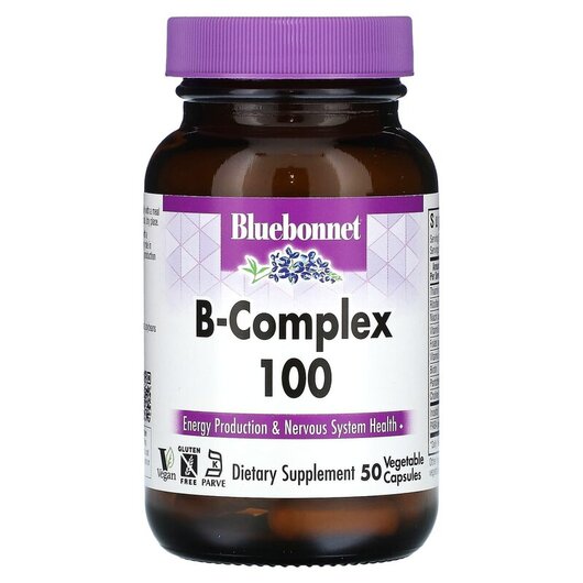 Основне фото товару B-Complex 100 Основне фото товару Bluebonnet Nutrition, B-Complex 100, B-комплекс, 50 капсул