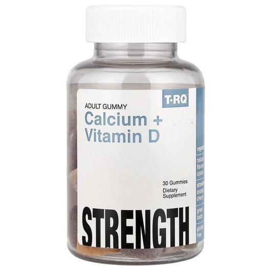Основное фото товара Adult Gummy Calcium + Vitamin D Strawberry Orange Cherry Основное фото товара T-RQ, Кальций с D3, Calcium + D Strength, 30 конфет