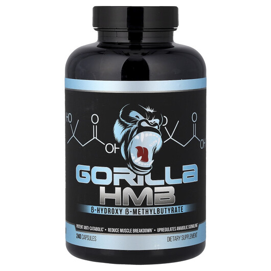 Основне фото товару Gorilla Mind, HMB, Бета-гідрокси-бета-метилбутират, 240 капсул
