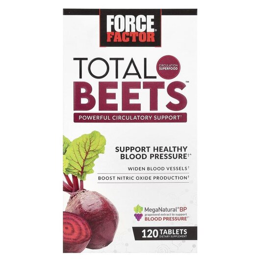 Основне фото товару Total Beets Powerful Circulation Support, Червоний буряк, 120 таб