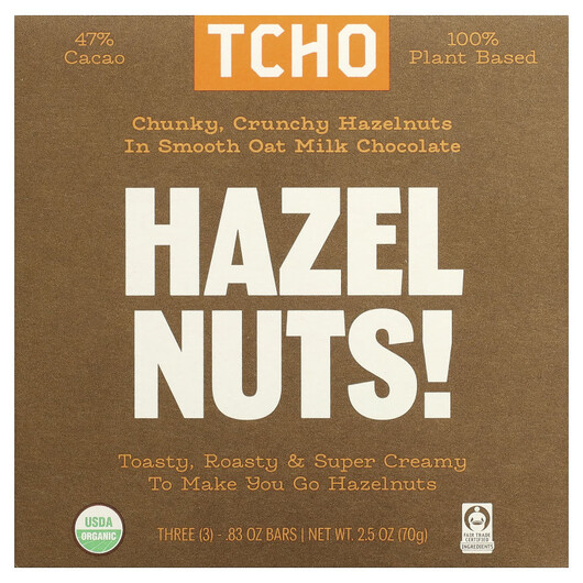 Основне фото товару Hazel Nuts Smooth Oat Milk Chocolate 47% Cacao Основне фото товару Hazel Nuts Smooth Oat Milk Chocolate 47% Cacao, Шоколад, 3 Bars E