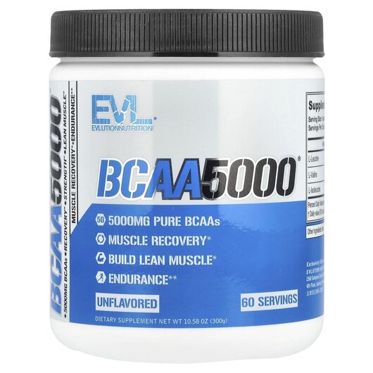 Основное фото товара EVLution Nutrition, БЦАА, BCAA5000 Unflavored 1, 300 г