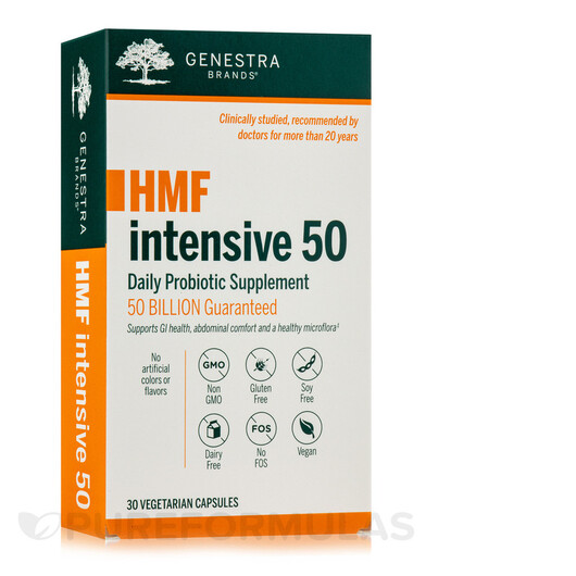 Основное фото товара Genestra, Пробиотики, HMF Intensive 50, 30 капсул