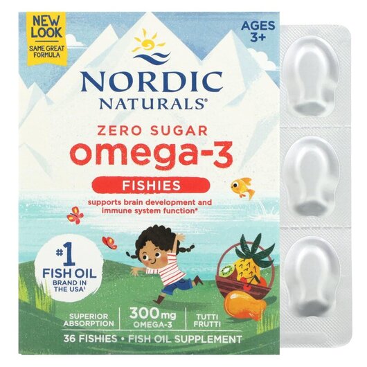 Основное фото товара Nordic Omega 3 Fishies Yummy Tutti Frutti Taste 300 mg Основное фото товара Nordic Omega 3 Fishies Yummy Tutti Frutti Taste 300 mg, Омега 3,