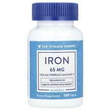 Iron 65 mg Железо TheVitaminShoppe 100 таблеток Iron 65 mg Железо TheVitaminShoppe 100 таблеток