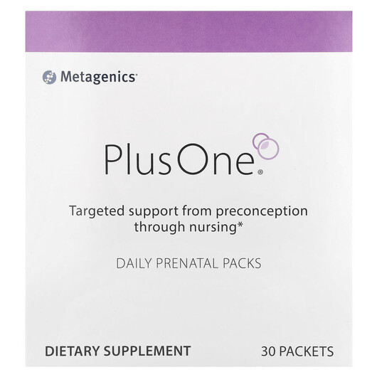 Основне фото товару Plus One Daily Prenatal Packs, Вітаміни для вагітних, 30 пакетів