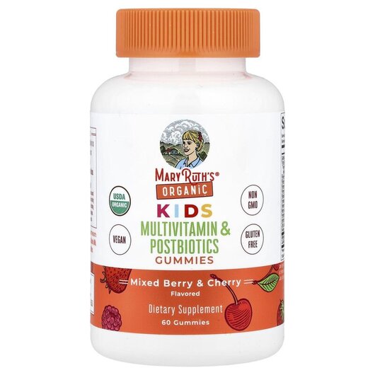 Основне фото товару Organic Kids Multivitamin & Postbiotics Gummies Mixed Berry & Cherry Основне фото товару Organic Kids Multivitamin & Postbiotics, Вітаміни для дітей,