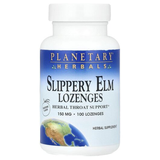 Основне фото товару Slippery Elm Lozenges Tangerine 150 mg, Слизький в'яз, 100 т