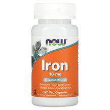 Залізо 18 мг Iron 18 mg NOW Foods 120 капсул