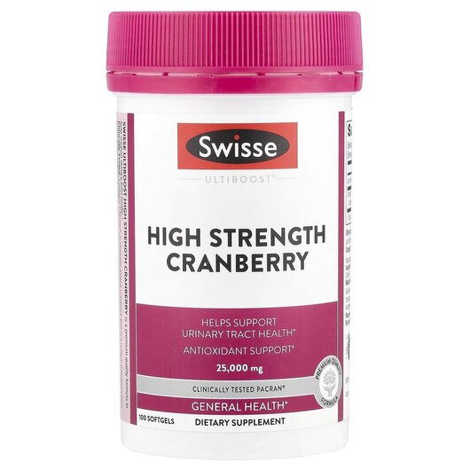 Основне фото товару Ultiboost High Strength Cranberry 25000 mg Основне фото товару Ultiboost High Strength Cranberry 25000 mg, Журавлина, 100 капсул