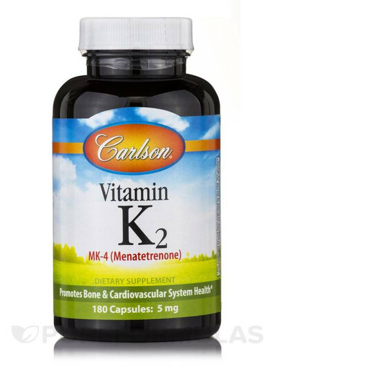 Основне фото товару Vitamin K2 as MK-4 Menatetrenone 5 mg Основне фото товару Carlson, Vitamin K2 as MK-4 Menatetrenone 5 mg, Вітамін K2, 180 к