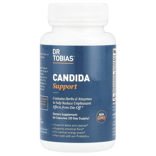 Основне фото товару Candida Support Основне фото товару Dr Tobias, Candida Support, Підтримка Кандиди, 60 капсул