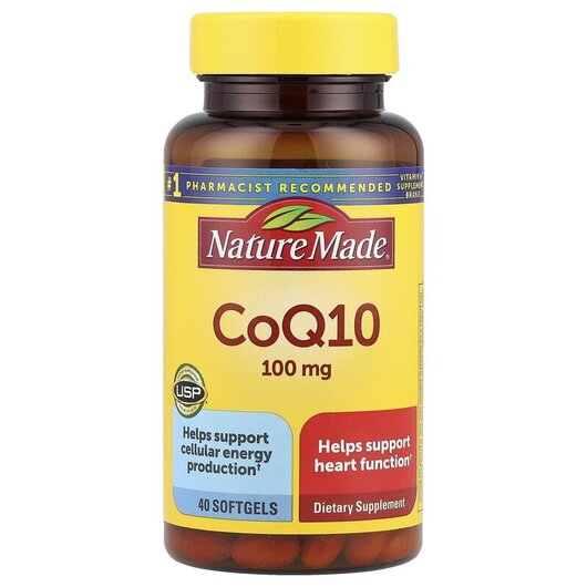 Основное фото товара CoQ10 100 mg Основное фото товара Nature Made, Коэнзим CoQ10, CoQ10 100 mg, 40 капсул