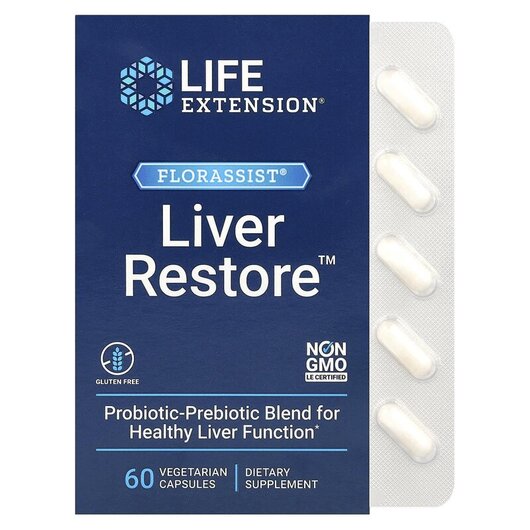 Основне фото товару FLORASSIST Liver Restore Основне фото товару Life Extension, FLORASSIST Liver Restore, 60 капсул